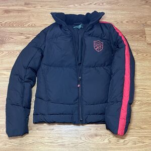 Lauren Active Ralph Lauren Black & Red Down Puffer Jacket Women’s Sz M